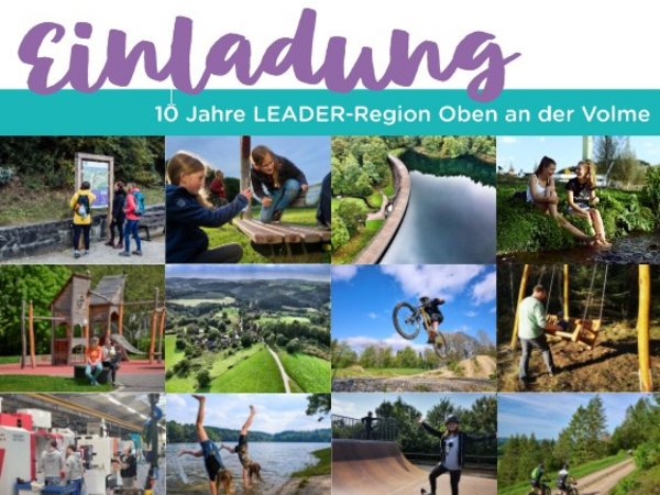 Einladung mit Bildercollage aus der Region