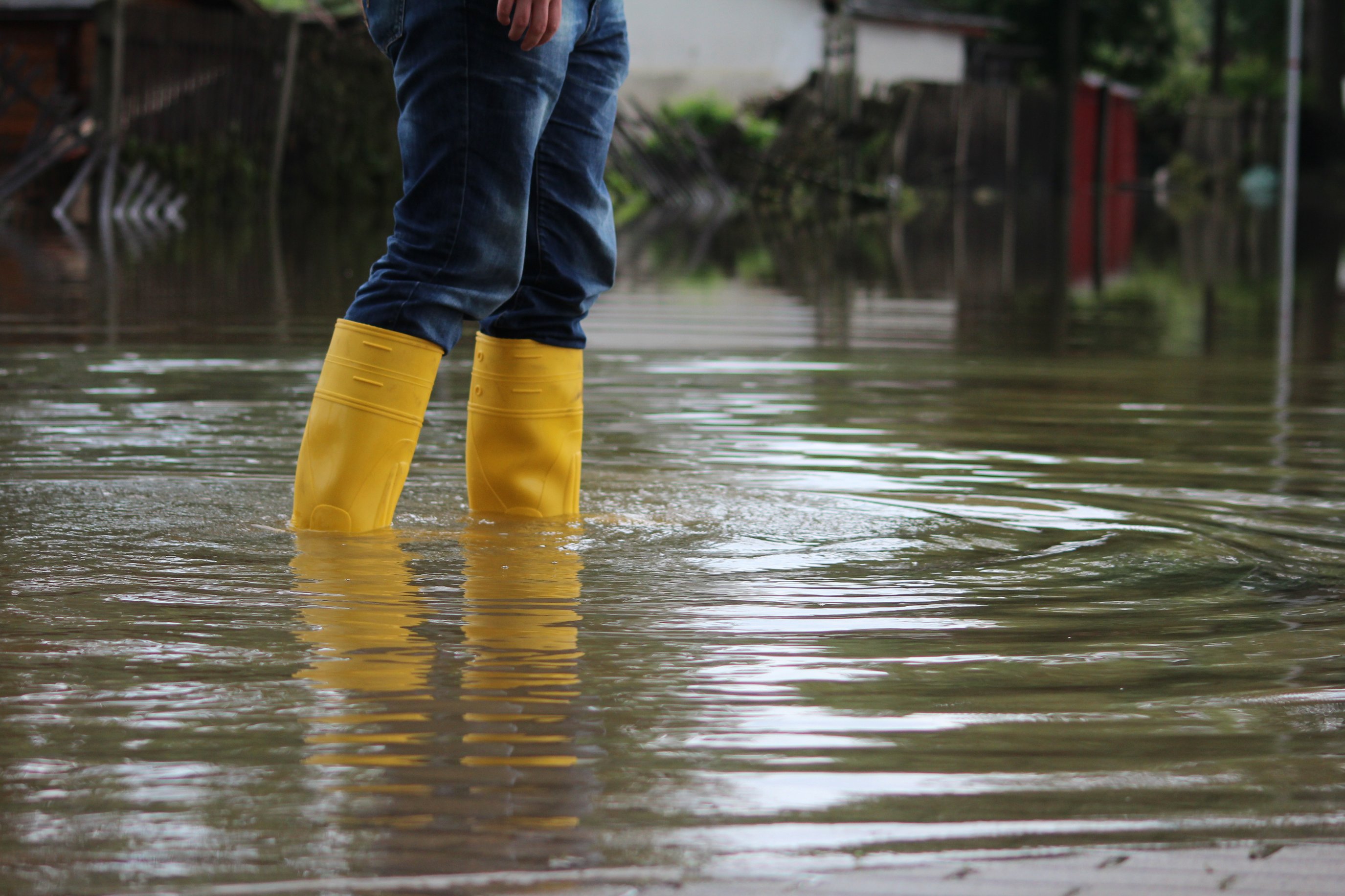 Stiefel im Hochwasser