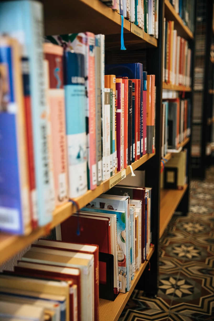 Bücherregal mit Büchern