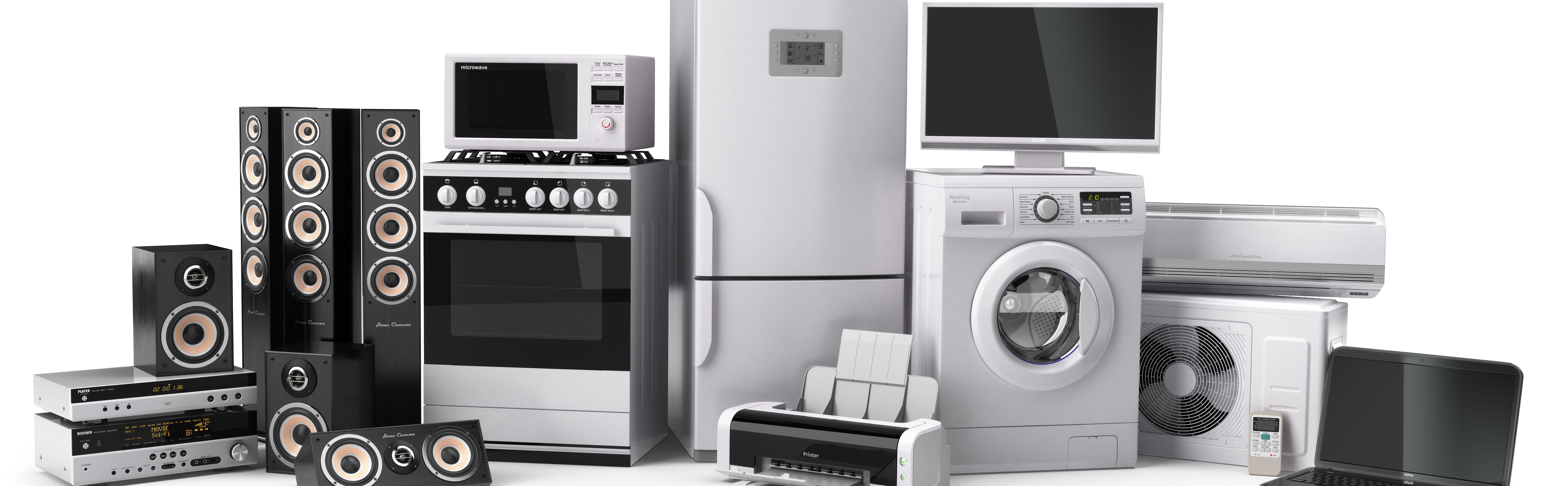 Haushaltselektrogeräte z.B. Waschmaschine, Backofen, PC, Boxen, Kühlschrank