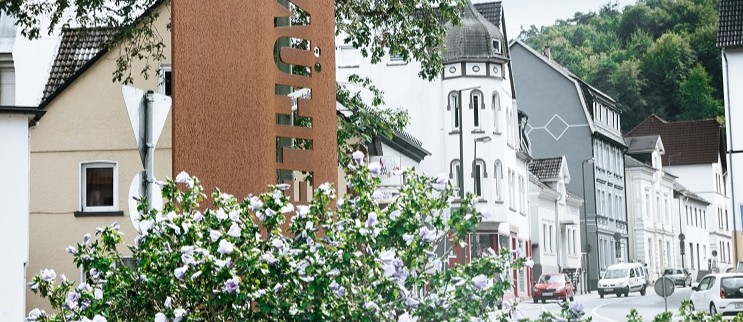 Schriftzugbogen Schalksmuehle mit Blumen
